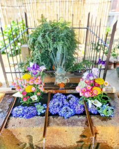 石刀神社、花手水、6月夏、愛知県一宮市の観光・撮影スポットの名所