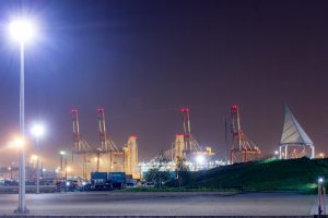 名港トリトン　伊勢湾岸自動車道　名港中央IC　夜景　名古屋市港区の観光・撮影スポットの画像や写真