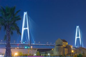 名港トリトン　伊勢湾岸自動車道　名港中央IC　夜景　名古屋市港区の観光・撮影スポットの画像や写真