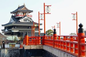 清須城と大手橋　五条川　愛知県清須市の観光・撮影スポットの画像と写真