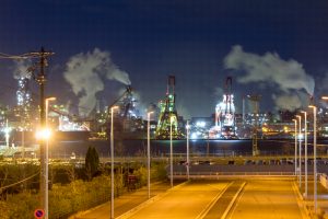 新日鉄(金城ふ頭駅)　道路　　夜景　名古屋市港区の観光・撮影スポットの画像や写真