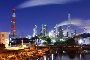 相生橋　夜景　四日市コンビナート　工場地帯　三重県四日市市の観光・撮影スポットの画像と写真
