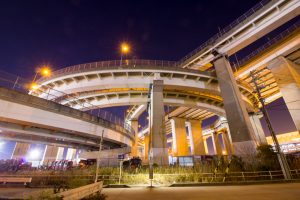名港潮見インター　夜景　愛知県名古屋市港区潮見町の観光・撮影スポットの写真や画像