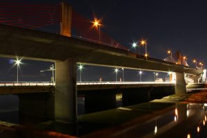 名西橋　夜景　名古屋市西区の観光・撮影スポットの画像や写真