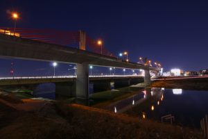 名西橋　夜景　名古屋市西区の観光・撮影スポットの画像や写真