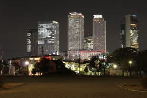 米野公園　夜景　名古屋駅ビル群　名古屋市中村区の観光・撮影スポットの画像と写真