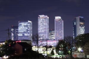米野公園　夜景　名古屋駅ビル群　名古屋市中村区の観光・撮影スポットの画像と写真