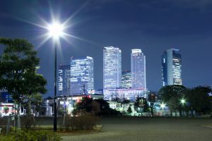 米野公園　夜景　名古屋駅ビル群　名古屋市中村区の観光・撮影スポットの画像と写真