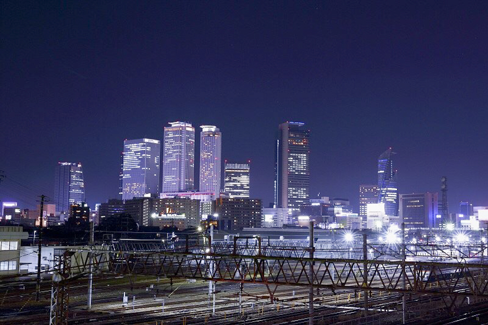 向野橋　夜景　名古屋駅ビル群　名古屋市中村区の観光・撮影スポットの画像や写真