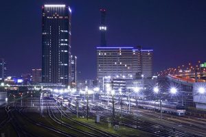 向野橋　夜景　名古屋駅ビル群　名古屋市中村区の観光・撮影スポットの画像や写真