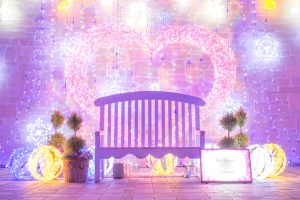 久屋大通公園フラリエ　カップルベンチ　イルミネーション　名古屋市中区の観光・撮影スポットの画像と写真