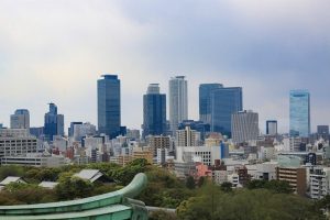名古屋城　展望台　3月　春の花　名古屋市中区の観光・撮影スポットの画像と写真