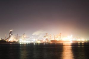 新日鉄工場　夜景　潮見町　名古屋市港区の観光・撮影スポットの画像と写真