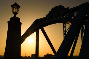 太田橋　夕日　夕焼けマジックアワー　木曽川　岐阜県美濃加茂市の観光・撮影スポットの画像や写真