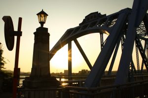 太田橋　夕日　夕焼けマジックアワー　木曽川　岐阜県美濃加茂市の観光・撮影スポットの画像や写真
