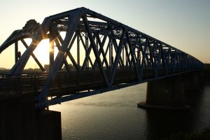 太田橋　夕日　夕焼けマジックアワー　木曽川　岐阜県美濃加茂市の観光・撮影スポットの画像や写真