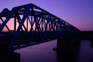 太田橋　夕日　夕焼けマジックアワー　木曽川　岐阜県美濃加茂市の観光・撮影スポットの画像や写真