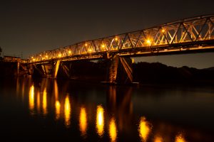 太田橋　ライトアップ　夜景　木曽川　岐阜県美濃加茂市の観光・撮影スポットの画像や写真