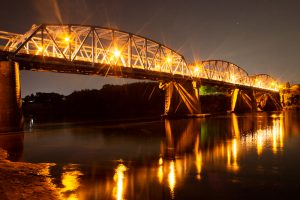 太田橋　ライトアップ　夜景　木曽川　岐阜県美濃加茂市の観光・撮影スポットの画像や写真