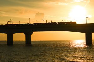りんくう緑地南駐車場、夕日、愛知県常滑市の観光・撮影スポットの画像と写真