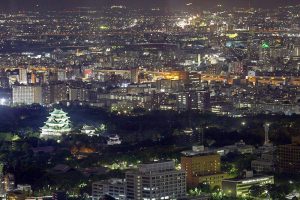 ミッドランドスクエア スカイプロムナード 夜景　名古屋市中村区の観光・撮影スポットの画像と写真