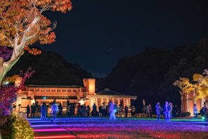 帝国ホテル中央玄関　きらめき明治村　イルミネーション　夜景　12月　1月　愛知県犬山市の観光・撮影スポットの写真と画像