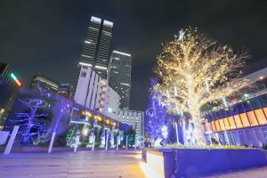 ルーセントタワー　ウインターイルミネーション　12月　冬　名古屋市中村区の観光・撮影スポットの画像と写真