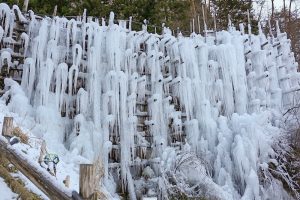 豊田市稲武　氷瀑　大井平公園　湧水広場　2月　愛知県豊田市の観光・撮影スポットの画像と写真