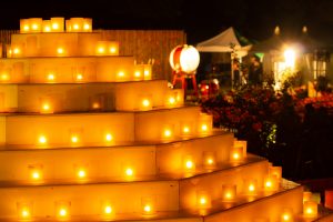 安城産業文化公園 デンパーク、仲秋のあかり祭、キャンドルアート、ライトアップ、9月、秋、愛知県安城市の観光・撮影スポットの画像と写真