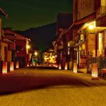たんころりんの夕涼み（足助町の古き町並み）、竹かご、行灯、ライトアッ、8月のお祭り、愛知県豊田市の観光・撮影スポットの画像と写真