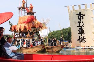 尾張津島天王祭、車楽舟（だんじりぶね）、7月の夏の祭り、愛知県津島市の観光・撮影スポットの画像と写真
