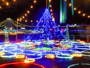 138タワーパーク、イルミネーション、12月冬、愛知県一宮市の観光・撮影スポットの画像と写真