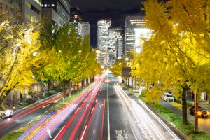 交差点日銀前の歩道橋、銀杏、黄葉、11月秋名古屋市中区の観光・撮影スポットの画像と写真交差点日銀前の歩道橋、銀杏、黄葉、11月秋名古屋市中区の観光・撮影スポットの画像と写真