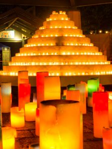 河川環境楽園オアシスパーク、クリスマスイルミネーション、キャンドルライト、岐阜県各務原市の観光・撮影スポットの画像と写真