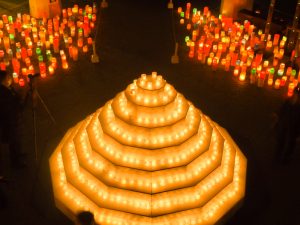 河川環境楽園オアシスパーク、クリスマスイルミネーション、キャンドルライト、岐阜県各務原市の観光・撮影スポットの画像と写真