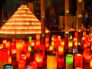 河川環境楽園オアシスパーク、クリスマスイルミネーション、キャンドルライト、岐阜県各務原市の観光・撮影スポットの画像と写真