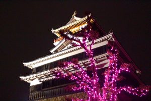清州城、イルミネーション、12月冬、愛知県清須市の観光・撮影スポットの画像と写真