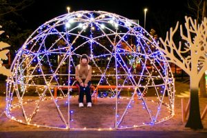 虎渓用水広場、イルミネーション、12月冬、岐阜県多治見市の観光・撮影スポットの画像と写真