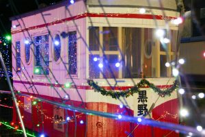 黒野駅レールパーク、イルミネーション、12月冬、岐阜県揖斐郡の観光・撮影スポットの画像と写真