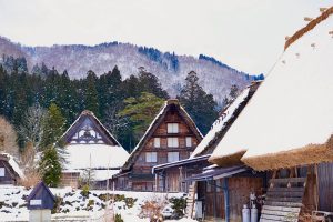 白川郷合掌造り集落、雪景色、2月冬、岐阜県大野郡の観光・撮影スポットの画像と写真