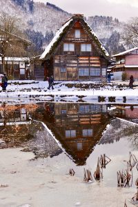 白川郷合掌造り集落、雪景色、2月冬、岐阜県大野郡の観光・撮影スポットの画像と写真