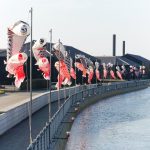 半田運河、鯉のぼり、4月春、愛知県半田市の観光・撮影スポットの画像と写真