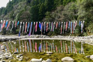 広見ヤナ、鯉のぼり、３月春、愛知県豊田市の観光・撮影スポットの画像と写真