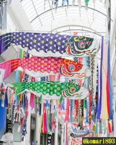 一宮本町商店街、鯉のぼり、４月春、愛知県一宮市の観光・撮影スポットの画像と写真