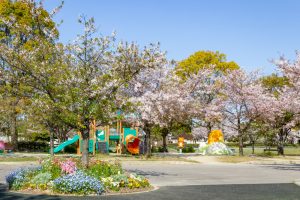 フローラルガーデンよさみ、桜、4月春の花、愛知県刈谷市の観光・撮影スポットの画像と写真