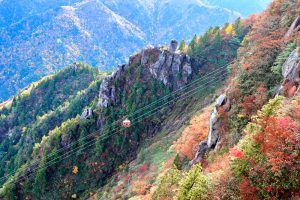 御在所ロープウェイ、紅葉、11月秋、三重県三重郡の観光・撮影スポットの名所