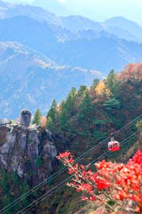 御在所ロープウェイ、紅葉、11月秋、三重県三重郡の観光・撮影スポットの名所