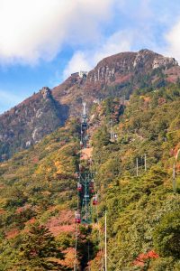 御在所ロープウェイ、紅葉、11月秋、三重県三重郡の観光・撮影スポットの名所