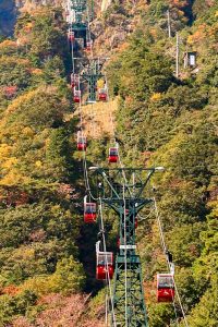 御在所ロープウェイ、紅葉、11月秋、三重県三重郡の観光・撮影スポットの名所
