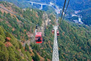 御在所ロープウェイ、紅葉、11月秋、三重県三重郡の観光・撮影スポットの名所